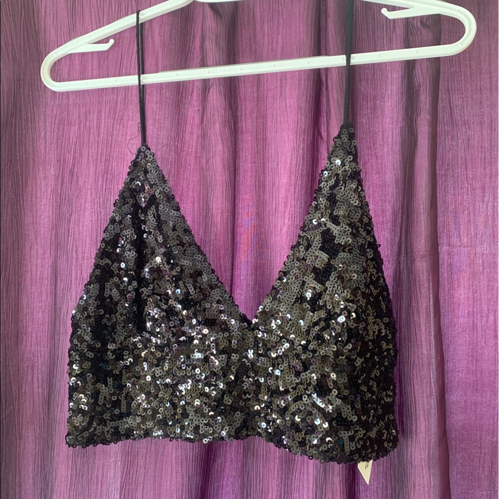 Sequin crop top